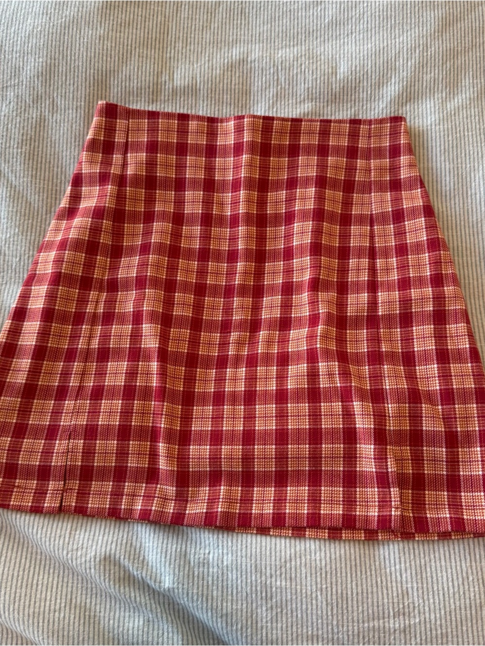 Brandy Melville Red Plaid Mini Skirt